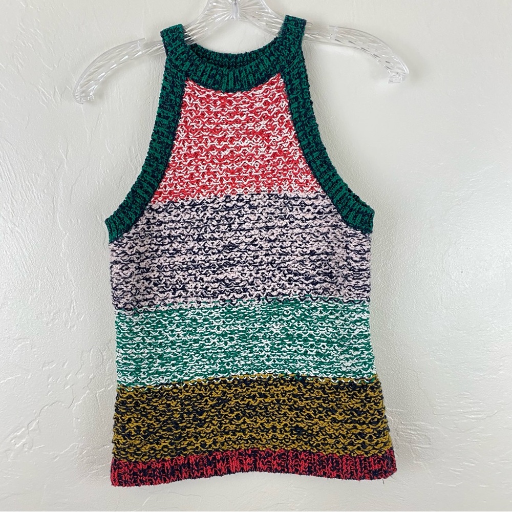 Striped Knit Tank Sweater - Multicolor